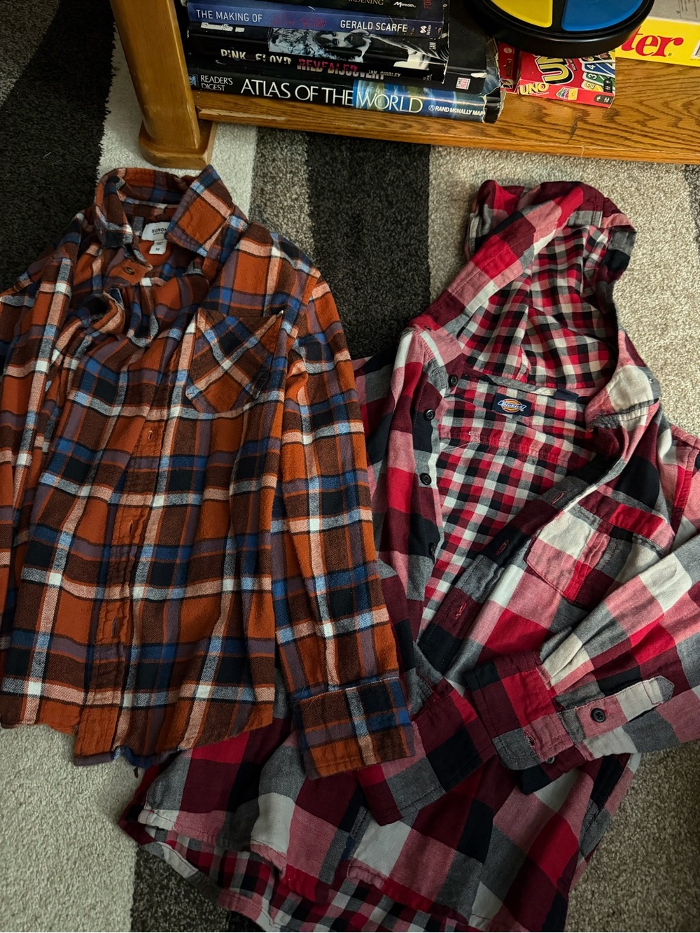 Boys Orange & Red Plaid Button-Down Shirts lot